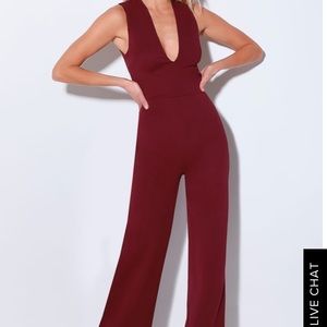 Practically New LULU’s Burgundy Jumpsuit